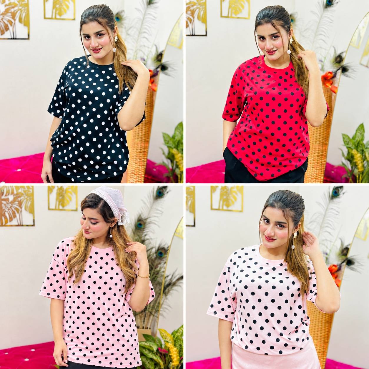 Dot Print T-shirt Combo 4 Pis 999 Tk thumbnail 9